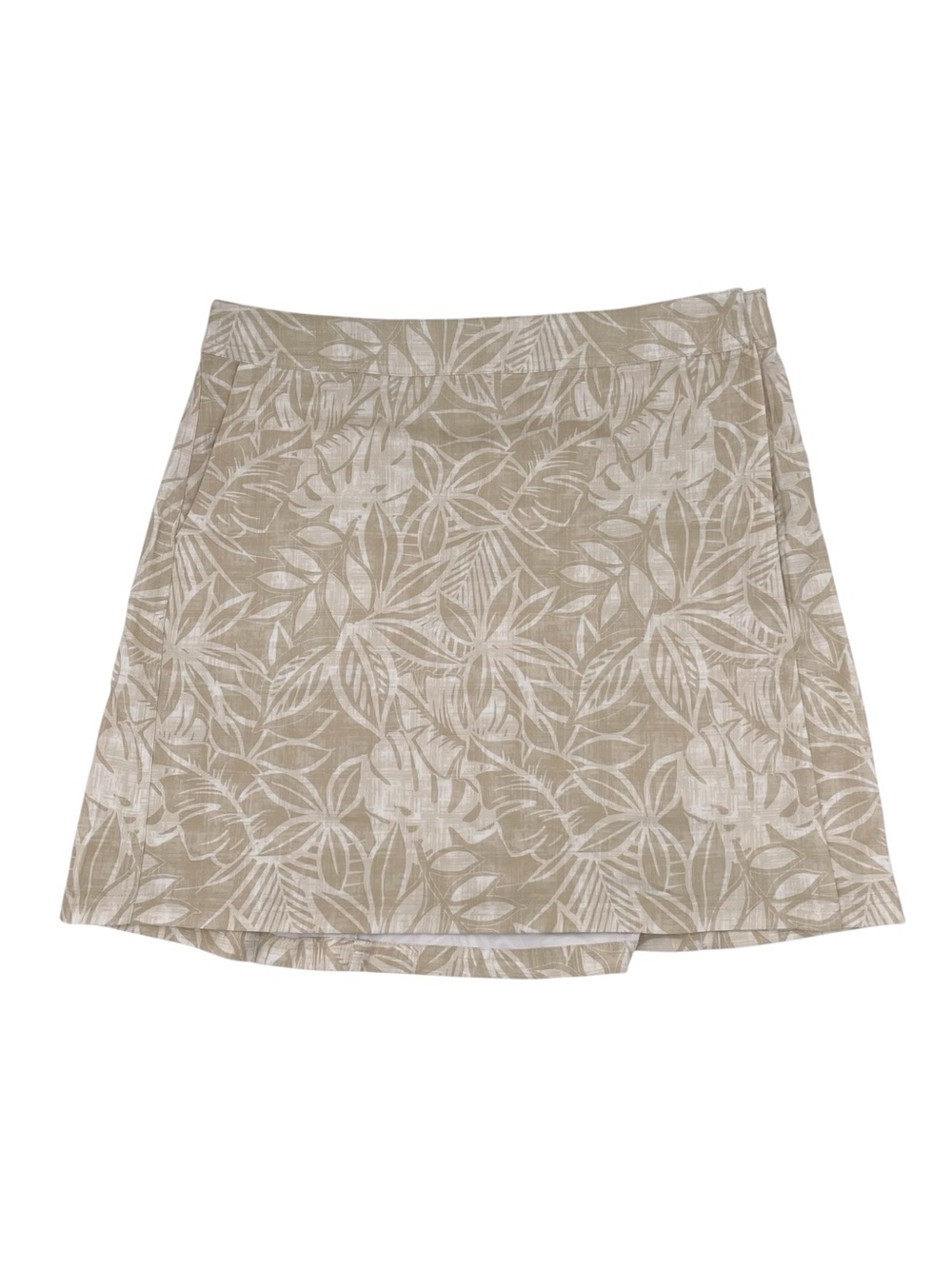 RipSkirt Hawaii Wrap Skirt Women's Size Large Tan White Floral Adjustable Beachy